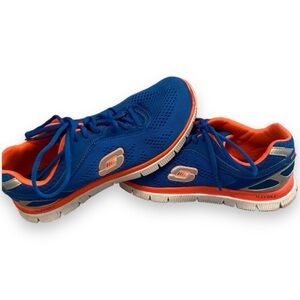 Skechers Blue Orange Knit Training Run Athletic Sneakers Women's Shoes 8.5